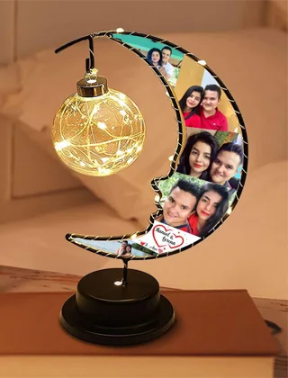 Lámpara LED Luna con collage familiar · Fotografía 2