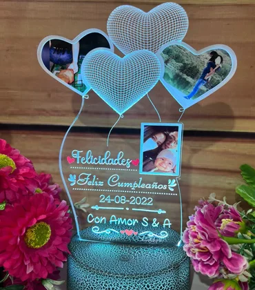 Lámpara LED Corazones con canción · Fotografía 2