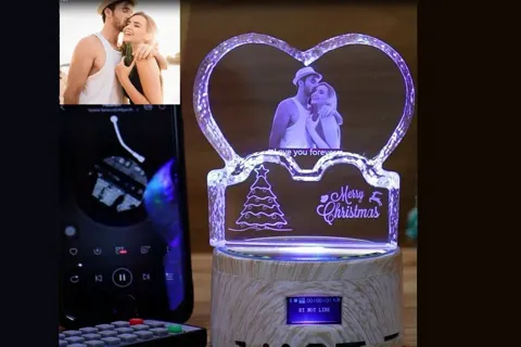 Lámpara LED Luz navideña Bluetooth de cristal · Fotografía 2