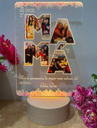 Lámpara LED MAMÁ con collage · Fotografía 2